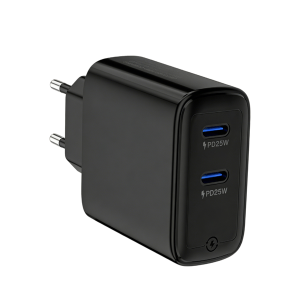 45W White PD Fast Charger - 2 USB - C Ports
