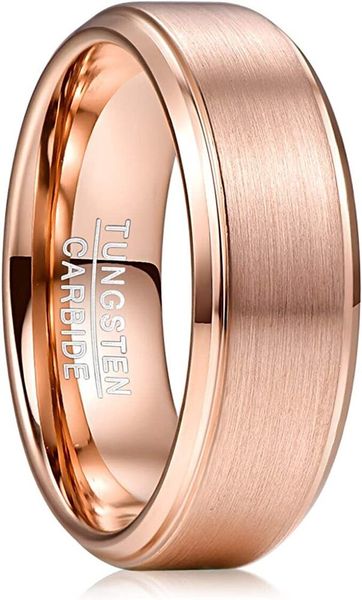 Tungsten Carbide Ring - Rose Gold Stream