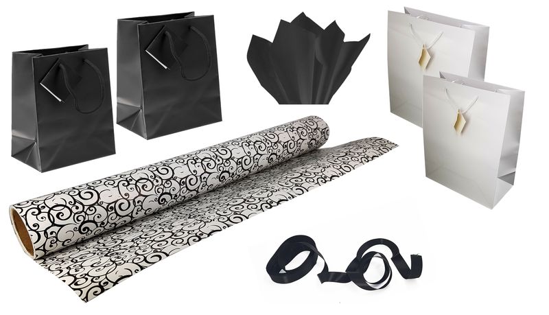 B.Moore - Gift-Wrap Kit - B&amp;W Curls