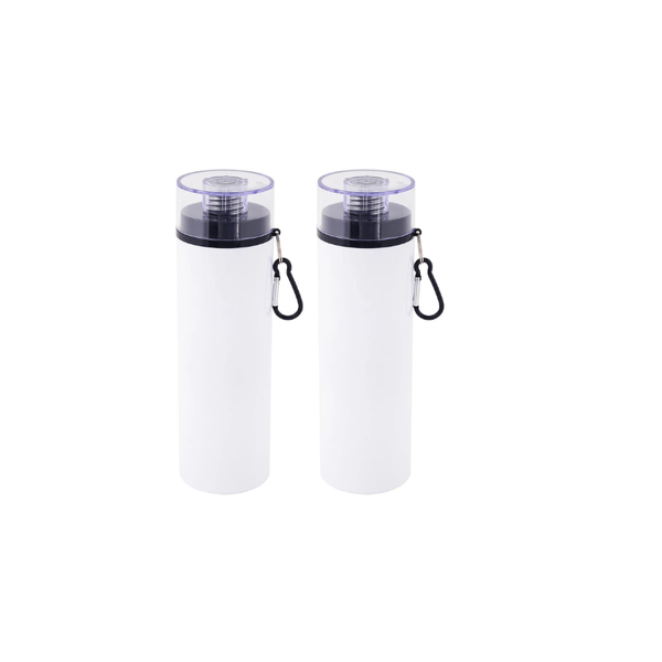 Sublimation Sports Water Bottle with Transparent Lid &amp; Clasp - 2-Pack - 600ml