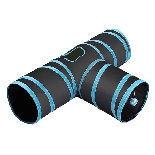 Foldable 3 Way Cat Tunnel Toy with Ball