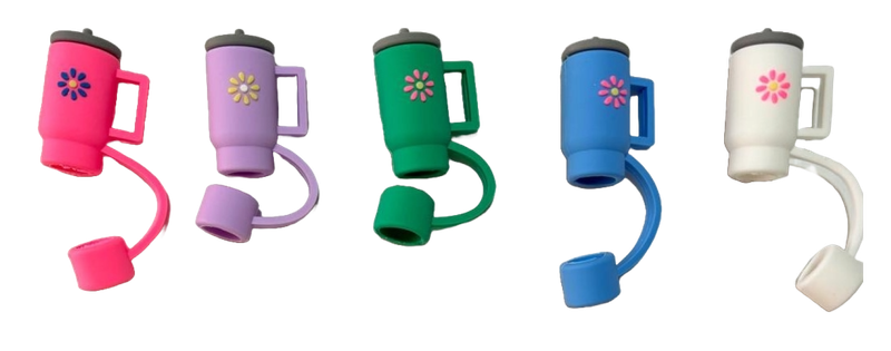 Mini Tumbler Straw Covers :5 Piece Reusable Silicone Straw Covers