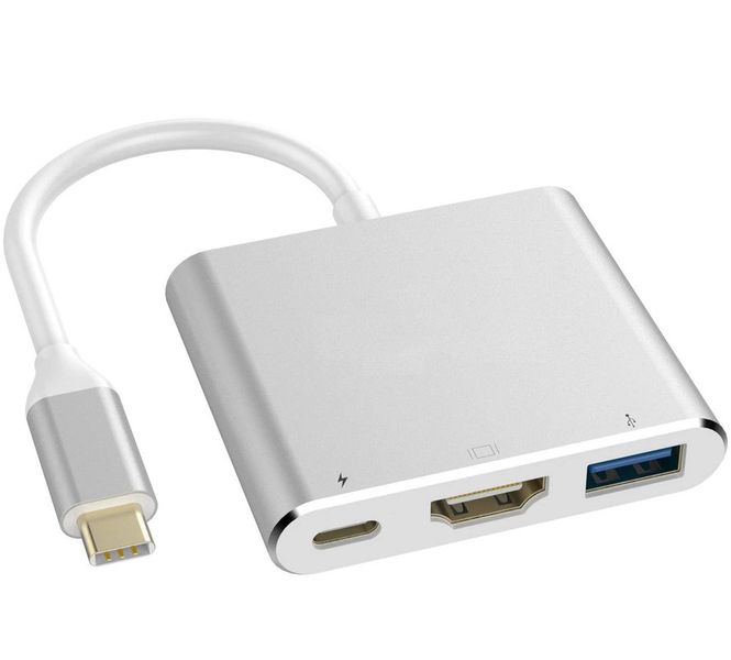 USB C to HDMI Adapter, 4K USB Type-C Multiport Hub, 3 in 1 HDMI Port.