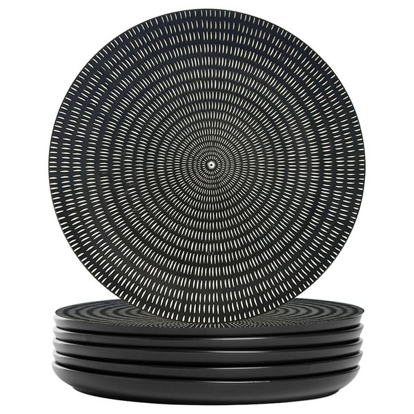 6Pcs -Round Porcelain Dinner Party Restaurant Serving Plates -10.5 inch
