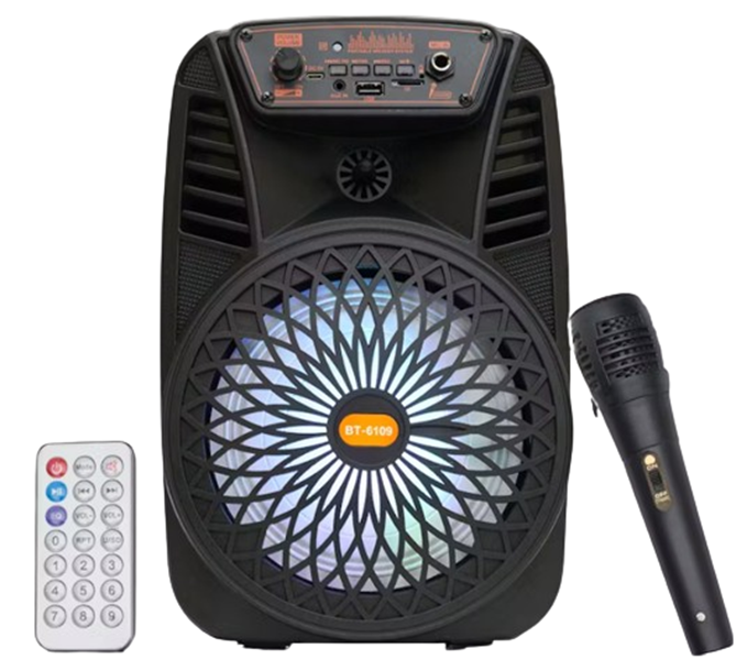 Wireless Karaoke Speaker With Mic - 6.5'/ TF/USB/FM/AUX - Black