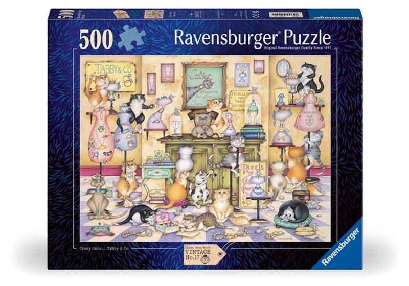 Ravensburger Puzzle Crazy Cats-Taby N Co - 500 Piece