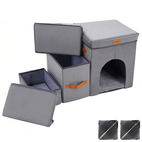 AIPET 3-Step Dog Steps for Sofa, Couch or Bed, Pet Ramp Indoor