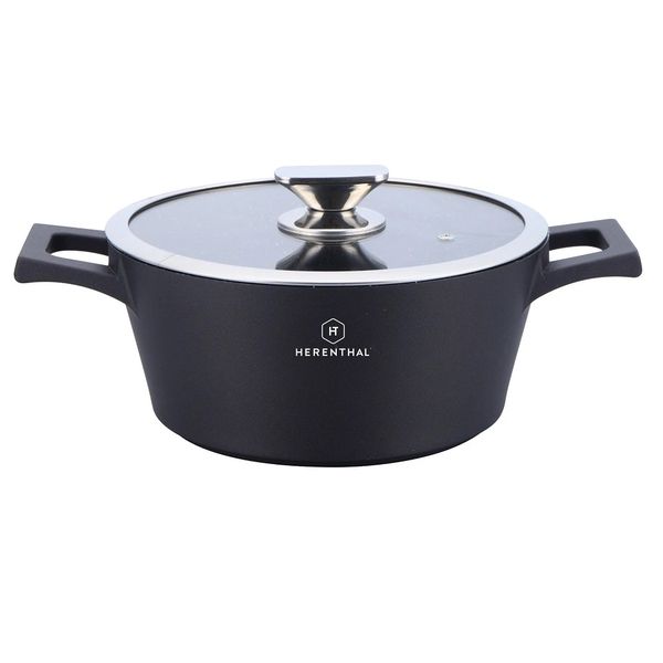 Herenthal 20cm Greblon Non-Stick C3+ Coating Casserole - Black