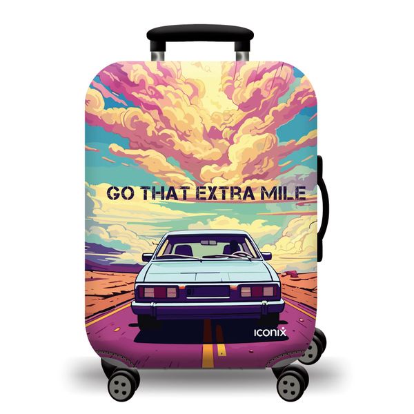 Iconix Printed Luggage Protector Cover - Extra Mile - M