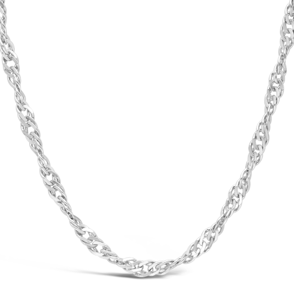 Broadway Jewellers - 925 Sterling Silver - Singapore Disco Chain - 55cm