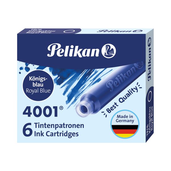 Pelikan Ink Cartridges TP/6 Ink 4001 Royal Blue x 5 Value Pack