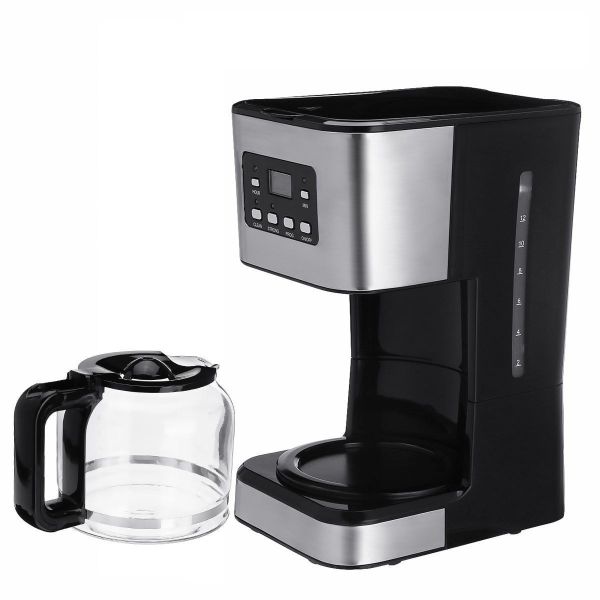 8-Cup Programmable Coffee Maker, Drip Coffee Maker with Coffee Pot - Black