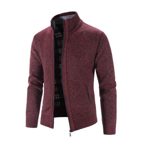 APEY Knitted Jersey For Men Zip Up Cardigan Sweater Winter Jacket For Men