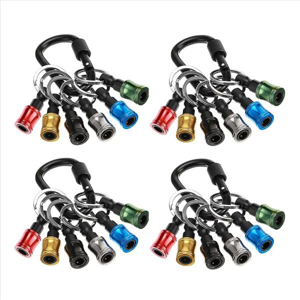 Drill Bit Holder 1/4 Inch Hex Shank Keychain Extension Bar Set