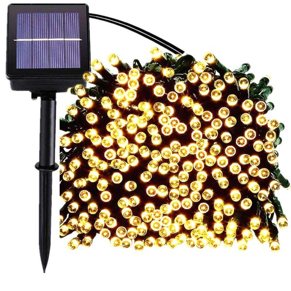 Solar String Lights,100 LED Solar Decorative Waterproof Starry Light - Warm