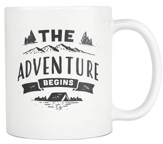 The Adventure Begins Birthday Christmas Camping Gift 11Oz Coffee Mug