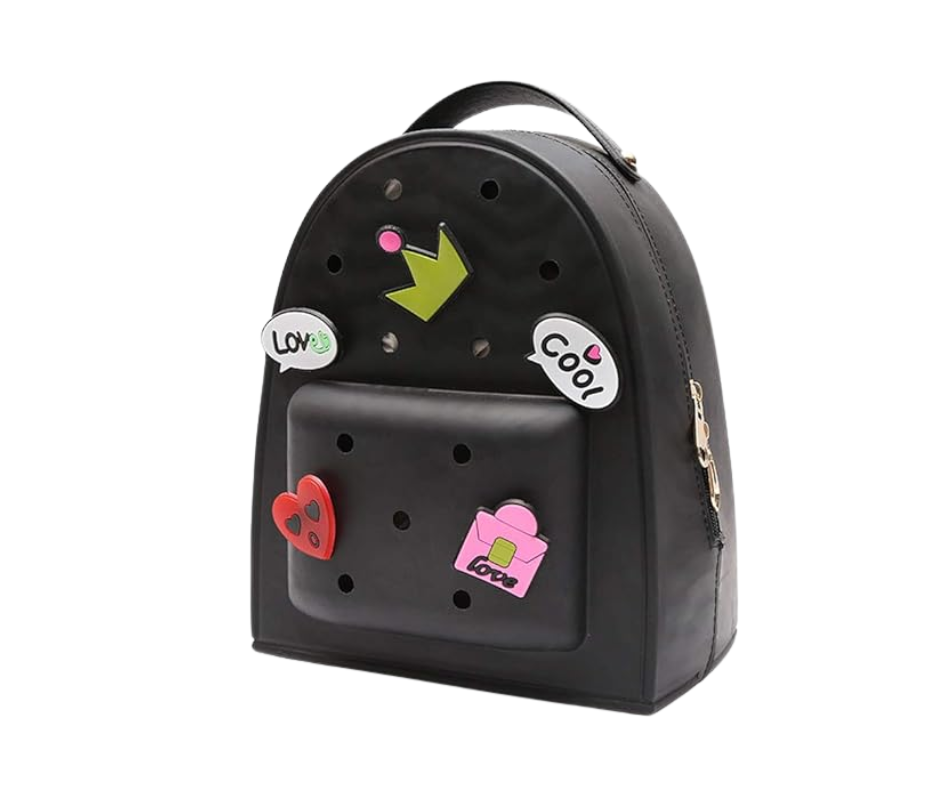 Silicone Jelly Mini Backpack with 5 Charms for Girls