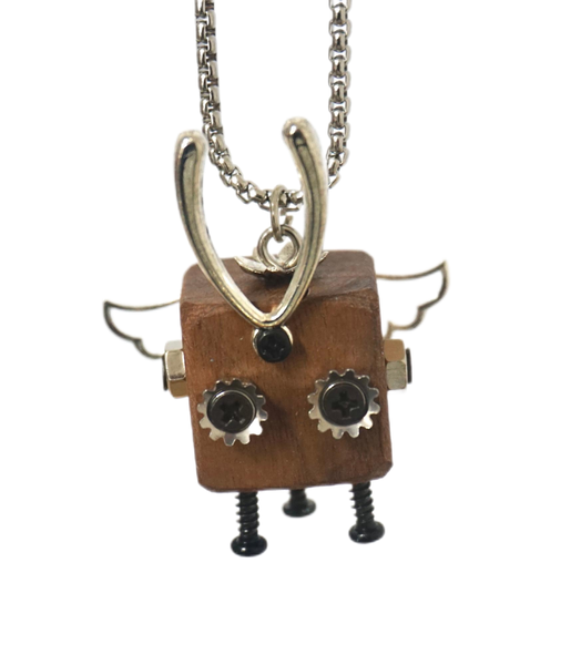 Handmade Steampunk Mini - Robot Necklace