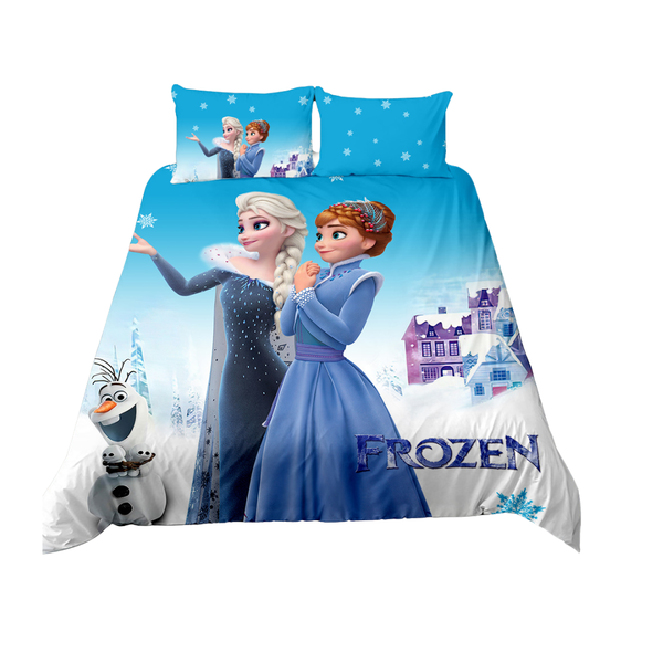 Frozen 3D Printed Double Bed Duvet Cover Set