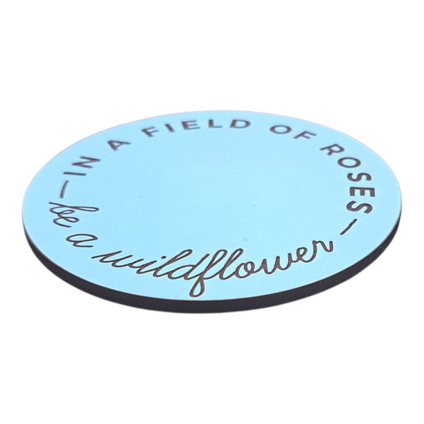 Gift Emporium Wooden-Style Coasters Set of 4 - In a Field of Roses Quote