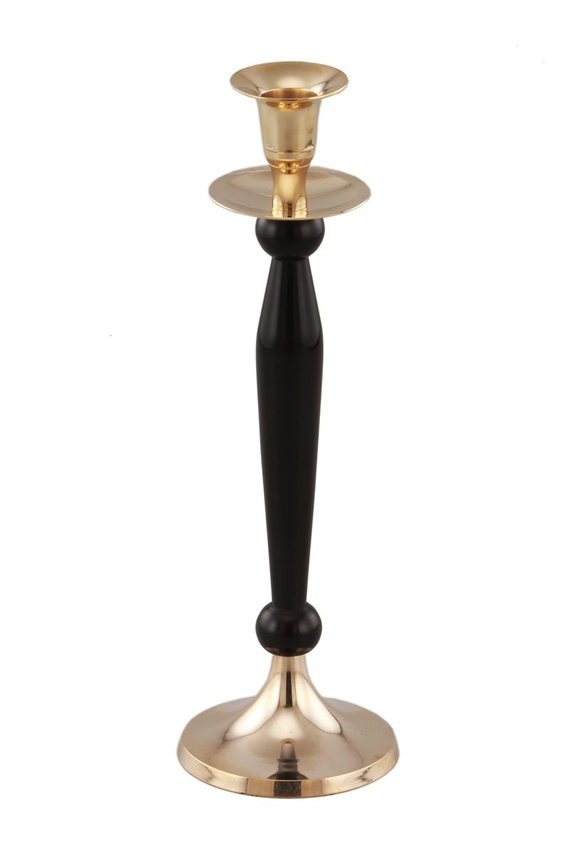 Black & Gold Dinner Candle Holder 30cm Shop Today. Get it Tomorrow