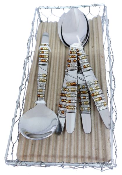 Beaded Decorative Tea Sugar Spoon Set