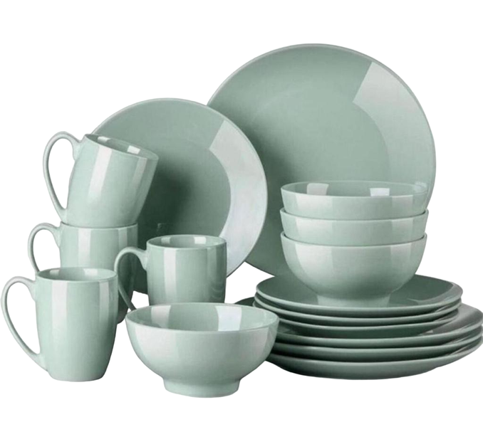 Ceramic Dinnerware Set 16 Piece - Green