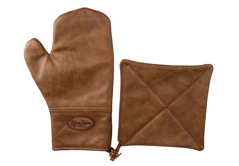 Genuine Leather Cooking Glove with Potholder