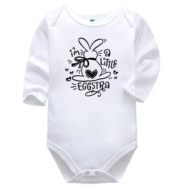 I'm A Little Eggstra Easter Baby Vest Bodysuit Onesie Long Sleeve