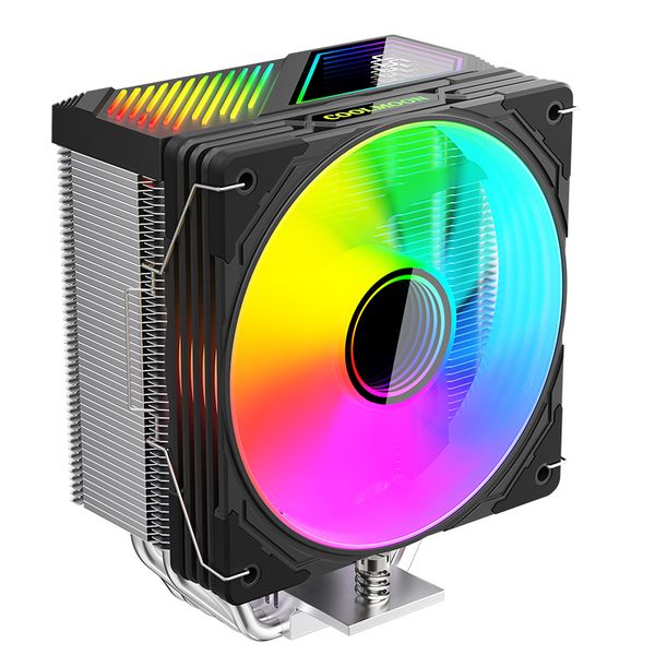 ARGB Temperature Display Four Copper Tube CPU Super Cooling Fan Intel/AMD