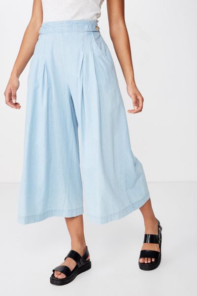 Women's Cotton On Luna Button Culotte - Mid Blue