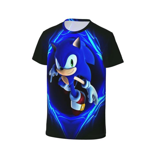 Boys Girls Anime T-Shirts 3D Graphic Shirts Kids Sonic Youth Short Tees