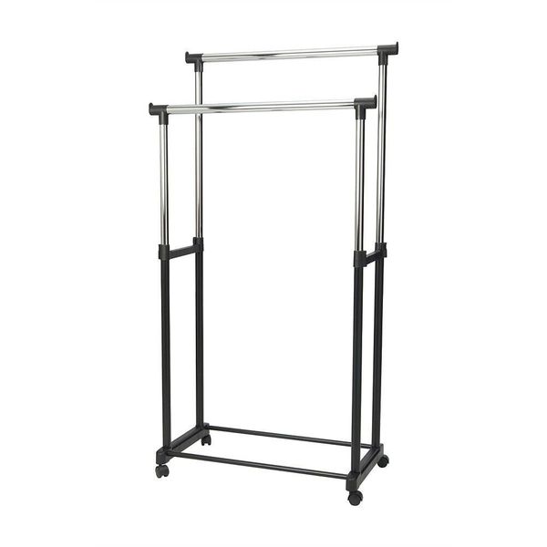 Double Pole Adjustable Clothes Rack