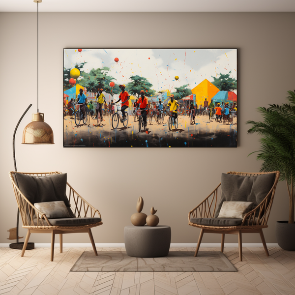 Canvas Wall Art - Rural Biclcle Parade - BK0220