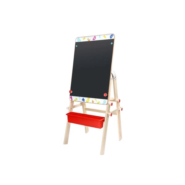 2-in-1 Convertible Wooden Art Easel and Study Desk for Kids