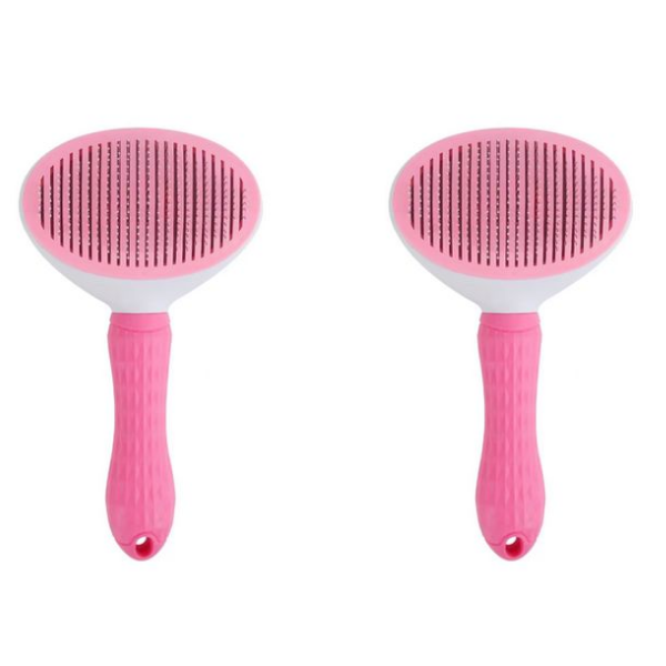 Pair of Pet Grooming Brushes Effective Shedding and Fur Detangling Tool