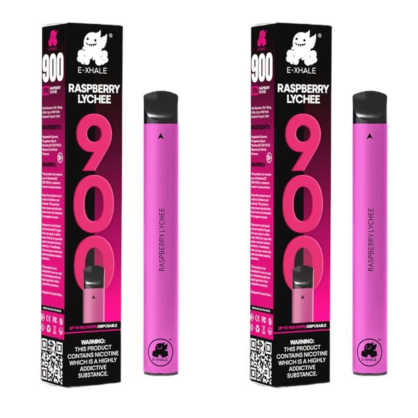 E-Xhale 900 Puffs Disposable Vapes - Raspberry Lychee (Pack of 5)