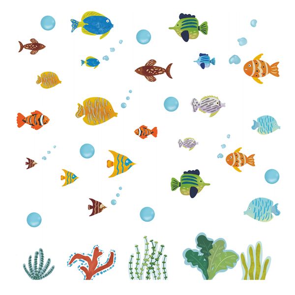 Fish and Coral Ocean Themed Kids Room Wall Art-Sticker-Decor