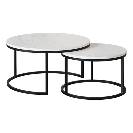 Coffee Tables Nesting 2 Pack Rounded Marble Top White Black Colours Shop Today. Get it Tomorrow takealot