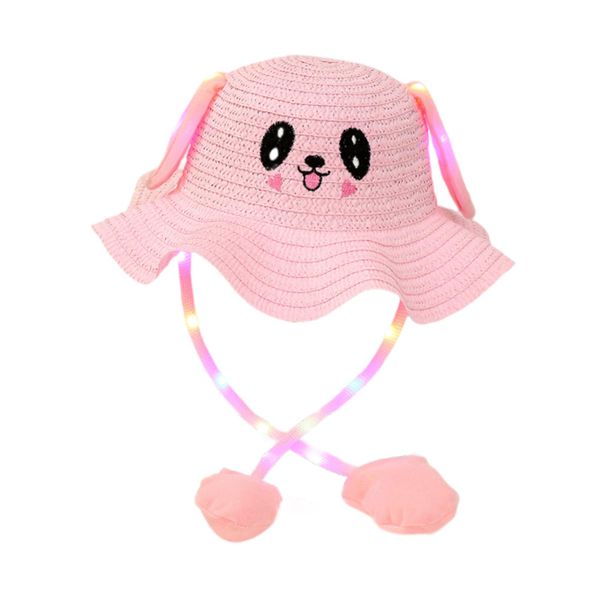 Kids Bunny Hat Lighted with Moving Ears for Childrens Day Holiday Traveling