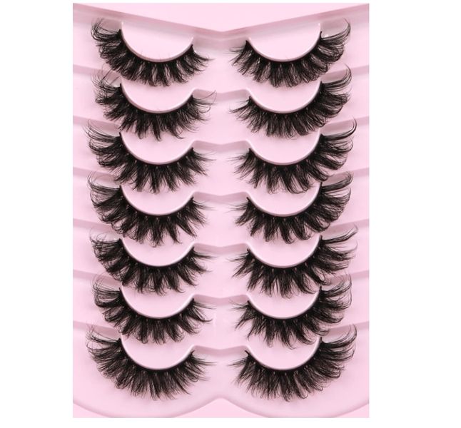 Mink Lashes Fluffy 6D False Eyelashes 17mm Wispy Cat Eye Lashes
