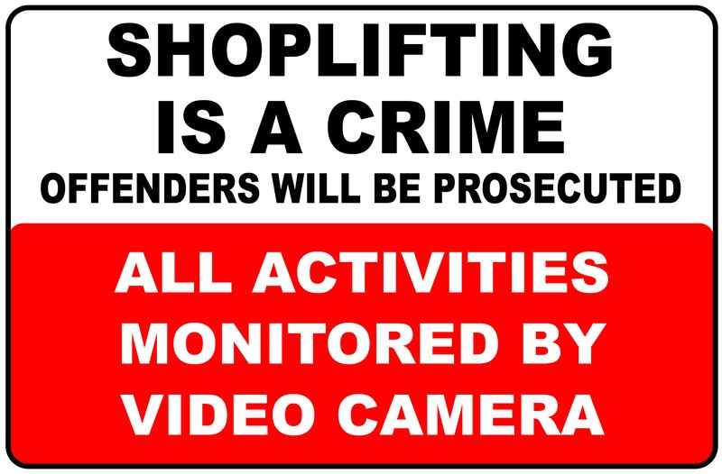 Shoplifting Is A Crime Offenders Will Be Prosecuted 40x60cm Sign - 2 Pack.