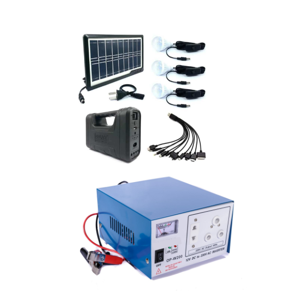 Kl-8017 Solar Lighting System + DC To AC Inverter HS-200