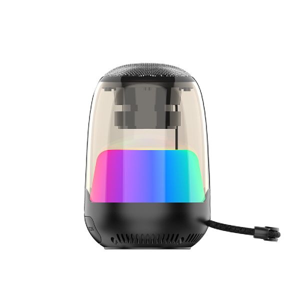 ZQS-L02 Dazzling LED Light Speaker,Wireless Bluetooth Speaker - Black