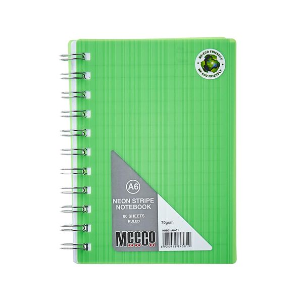 Meeco Neon Notebook - A6 - Green