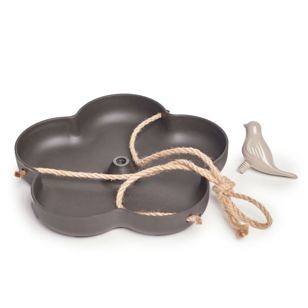 Grey Flora Bird Feeder Ø23x3.5cm