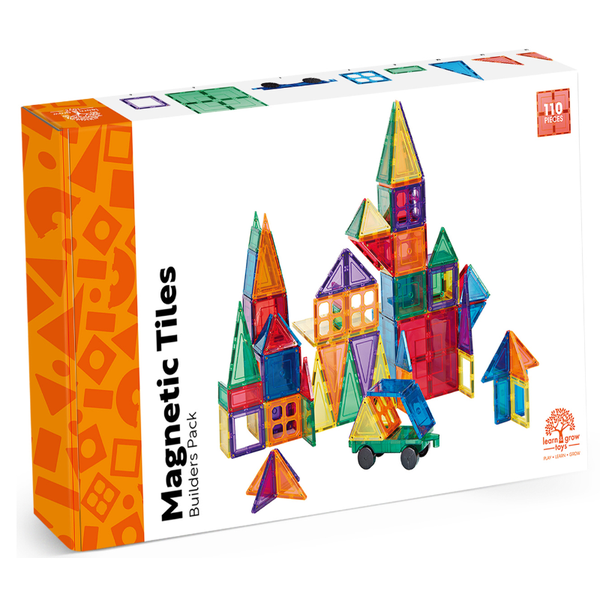 Learn and Grow Magnetic Tiles - Builders Pack (110 Piece)