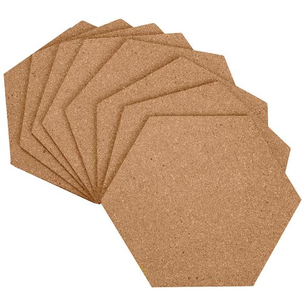 Hexagonal Self-Adhesive Cork Bulletin Boards - 8 Set - 20 x 18 x 0.6cm