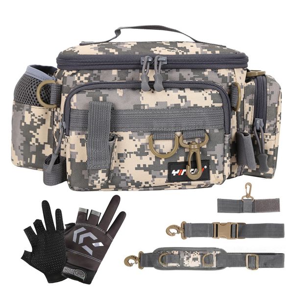 Waterproof Fishing Tackle Bag with Fishing Rod Holder, Gear Holder&amp;Gloves