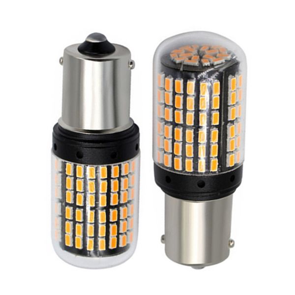 1156 144 SMD Canbus Car Brake Reverse Tail Light Bulb - Amber Set